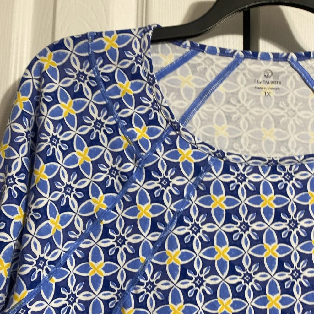 T by Talbots cotton blend knit tee shirt top - Picture 4 of 10